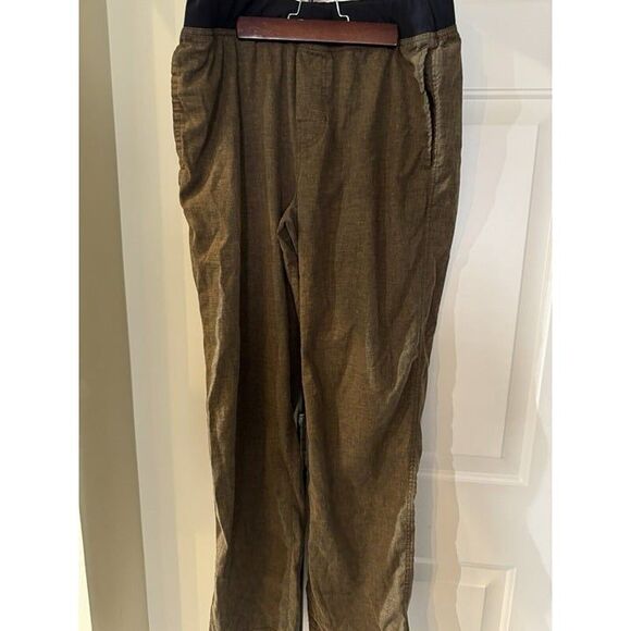 Vintage Prana Wide Leg Brown  Yoga Athletic Pants Women's Size Large Made In USA - Picture 1 of 3